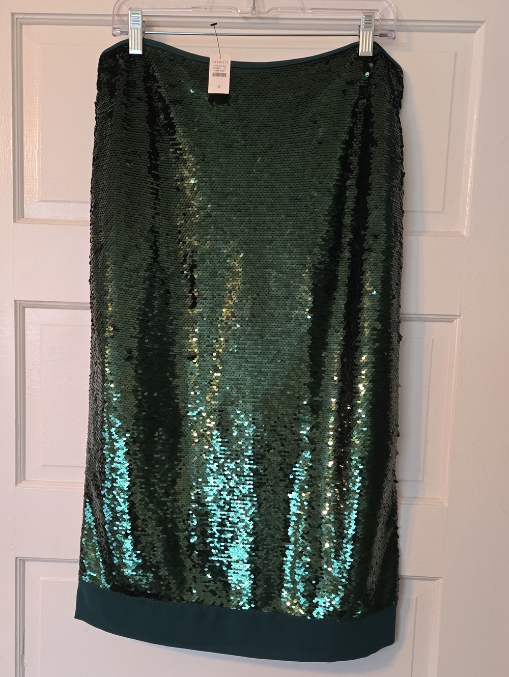 Talbots Emerald Green Sequin Pencil Skirt